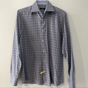 Sarar mens' dress shirt EU40 blue&white plaid